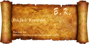 Bajkó Konrád névjegykártya